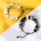 Aipridy Assortment European Large Hole Beads Spacer Beads Rhinestone Craft Beads for DIY Charms Bracelet Jewelry Making (Black-White)